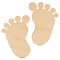Pair of Wood Baby Footprints, Multiple Sizes, Shower/Nursery Decor |Woodpeckers